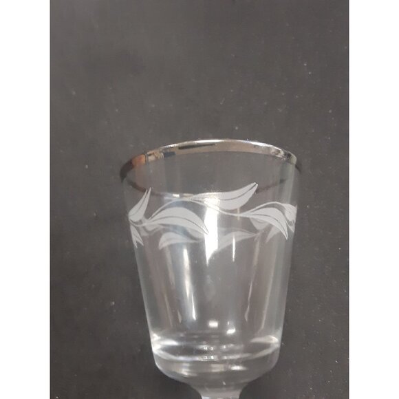 Mid Century Modern Silver Rim Small 1oz Cordial Glasses, Art Deco Stemmed Shot G - Picture 2 of 6